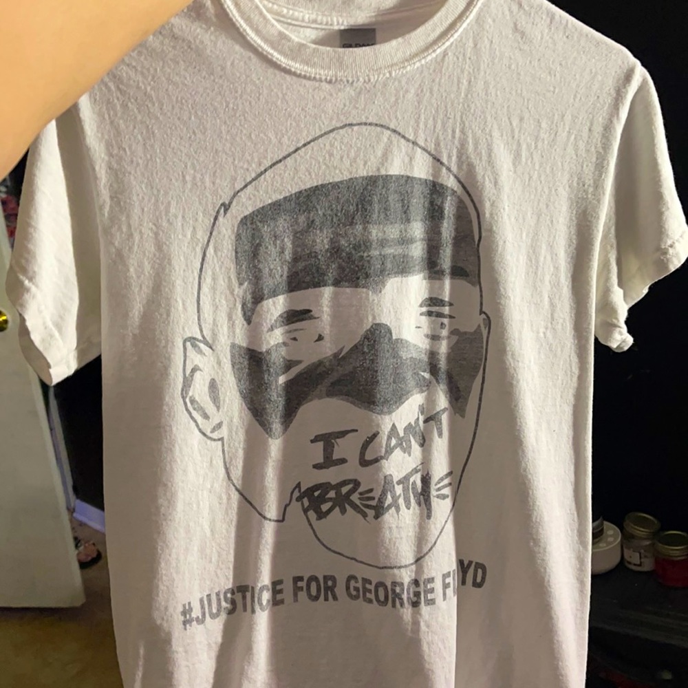black and white custom made george floyd tee